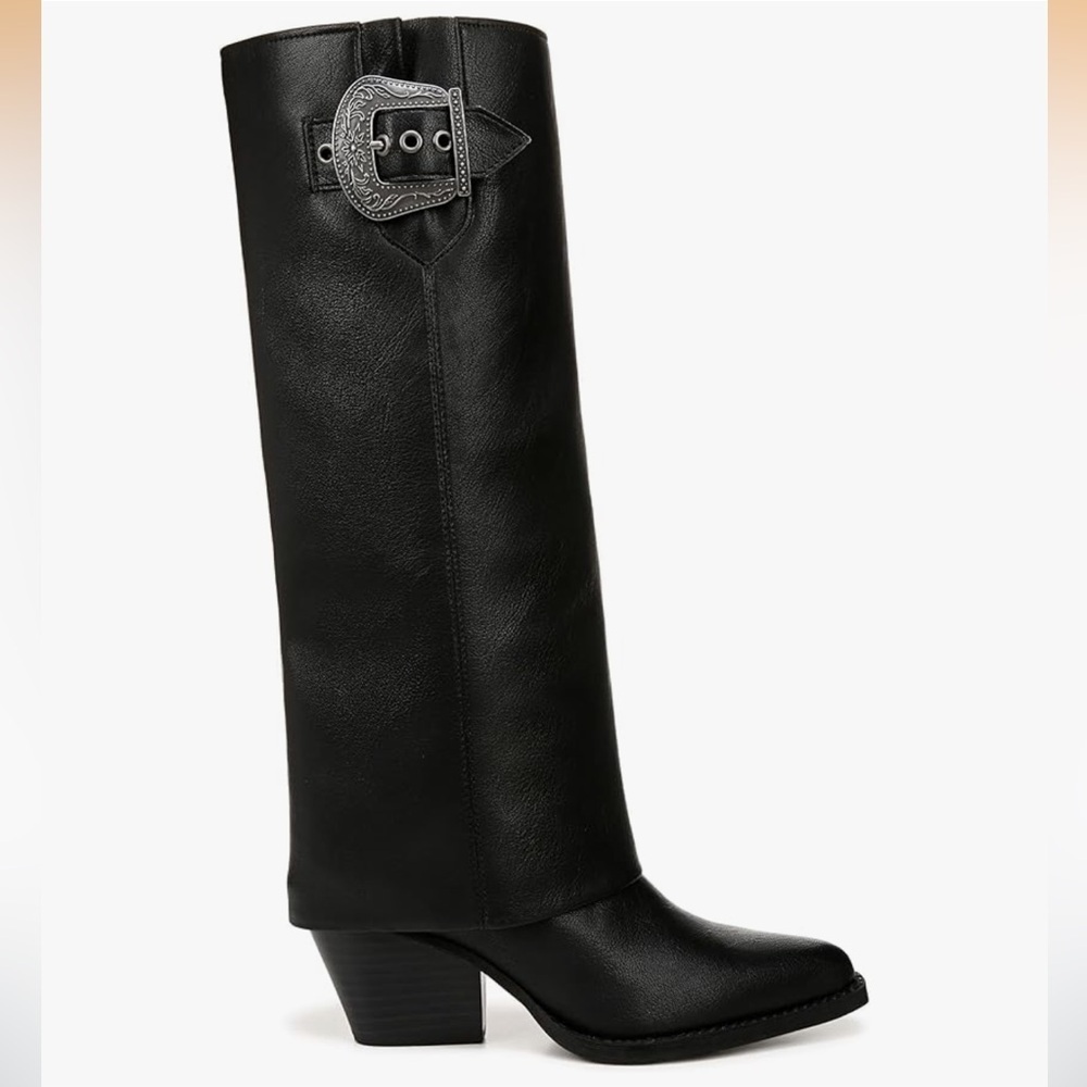 Zodiac Women's Rowena Foldover Cuff Western Boots Black Size 8.5 NEW